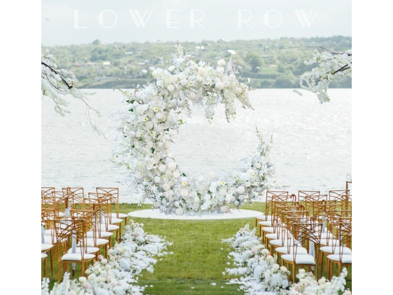 how to decorate a hexagon wedding arch?