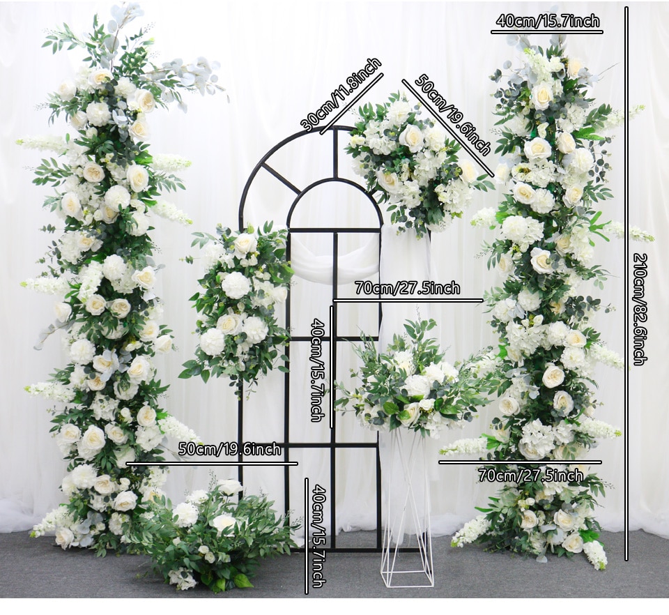 Arrangement and spacing of panels in a flower wall