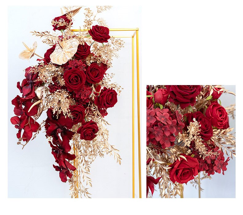 red rosette flower curtains4