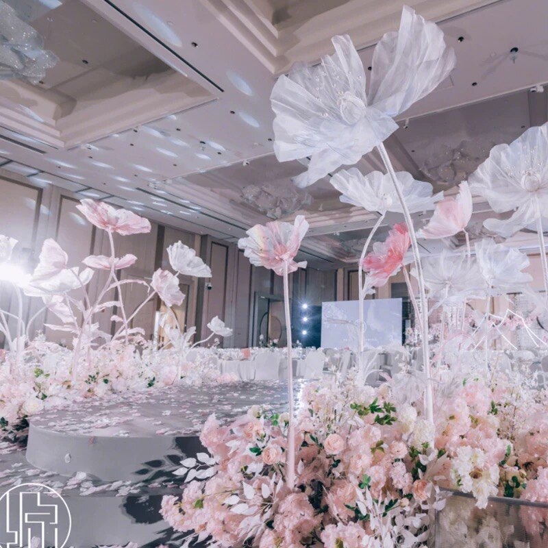 DIY paper flower centerpieces for wedding receptions