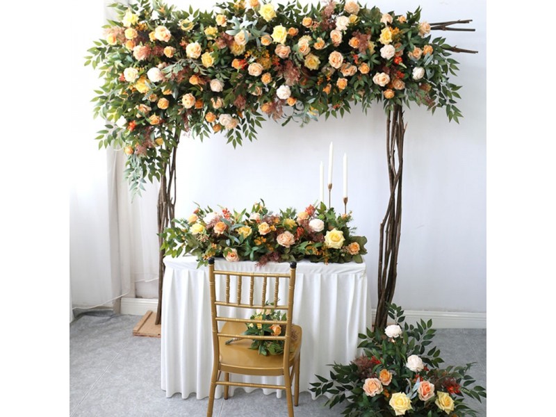how to make hanging flower wall backdrop?